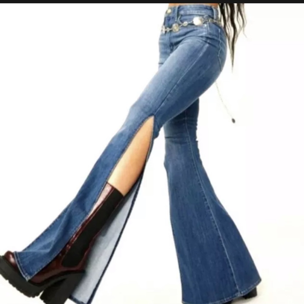 ARTICLES OF SOCIETY BRIDGETTE FLARE SPLIT HEM DENIM JEANS Sz 9 NWT